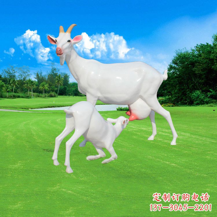 羔羊雕塑 - 仿真/羔羊/玻璃钢
