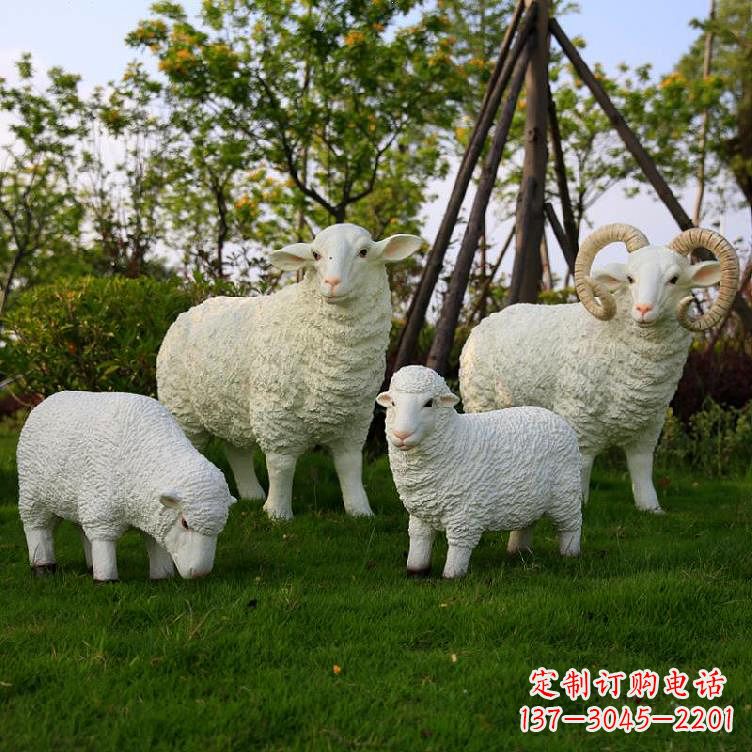 仿真羊玻璃钢雕塑-草原草坪绿化带仿真动物摆件