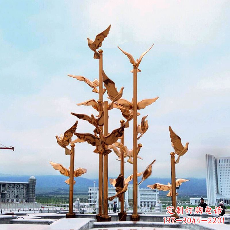 中领雕塑传承祥和和平的和平鸽雕塑 中领雕塑传承祥和和平的和平鸽雕塑