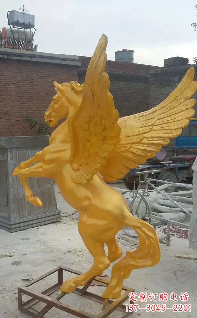 飞马玻璃钢仿铜动物雕塑 (2)