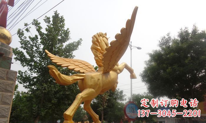 飞马广场景观动物铜雕