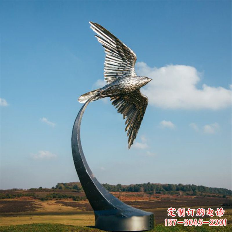 飞翔老鹰景观不-锈-钢-雕-塑-