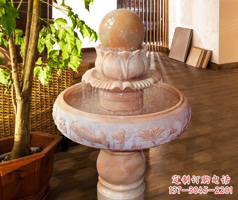 风水球石雕图片