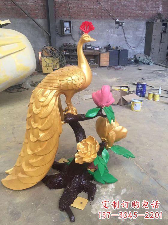 凤凰雕塑城市景观园林神兽百鸟之王铜雕