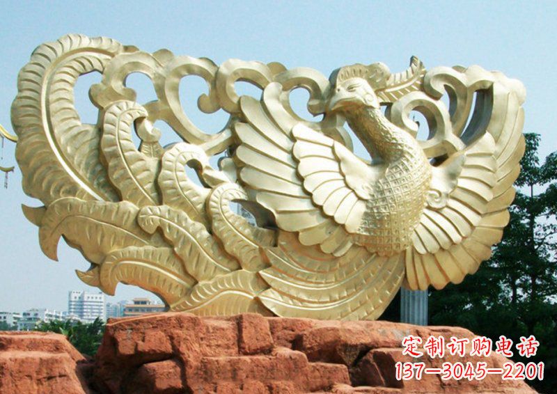 凤凰古代神兽铜雕
