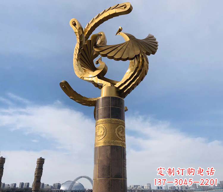 凤凰华表铜雕