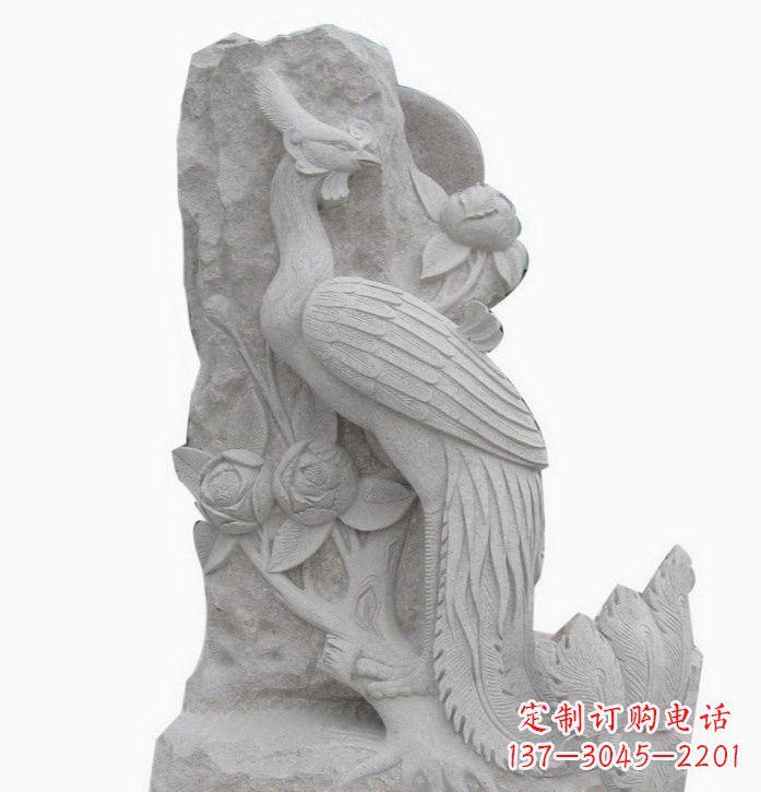 凤凰雕塑 - 凤凰/牡丹/石雕 凤凰雕塑 - 凤凰/牡丹/石雕