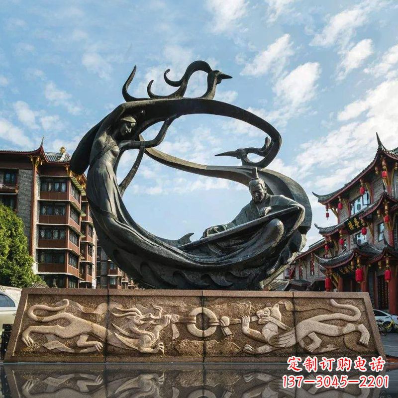 凤求凰铜雕景观雕塑-城市街道创意铜雕