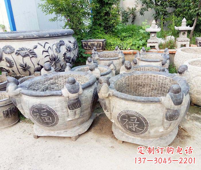 福禄招财石雕水缸 福禄招财石雕水缸
