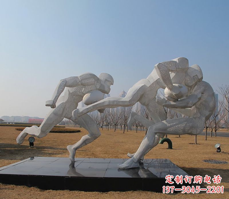 不锈钢橄榄球体育雕塑 不锈钢橄榄球体育雕塑