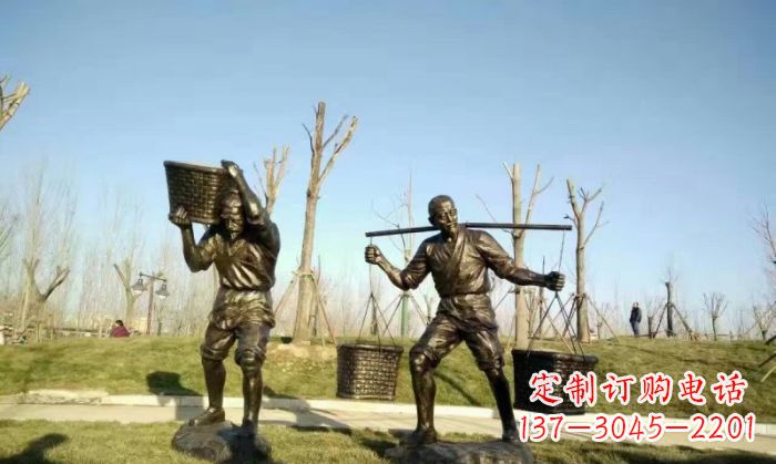 干活的人物铜雕