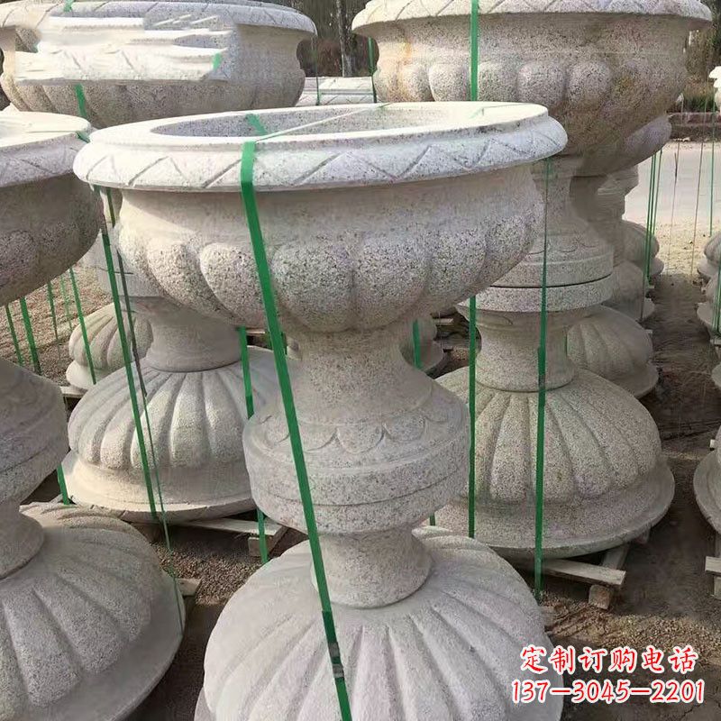 高墩砂岩石雕花盆