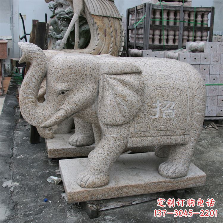 个性石雕大象