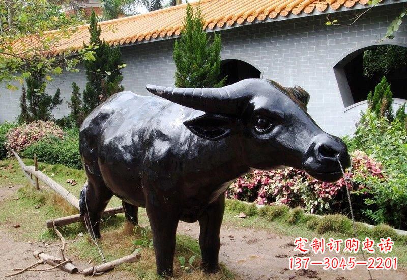 耕地牛铜雕