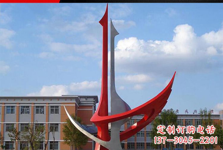 工厂不锈钢和合景观雕塑