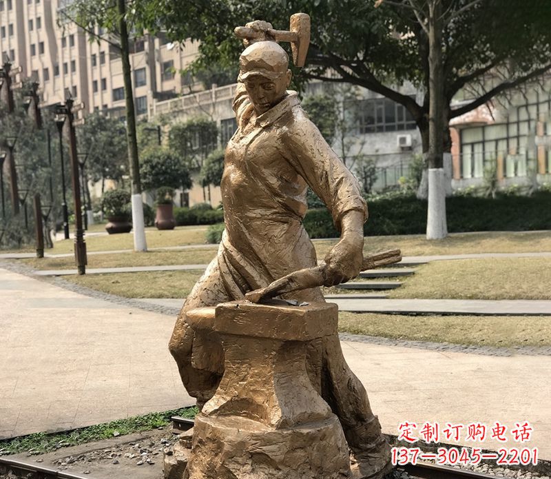 工人铜雕