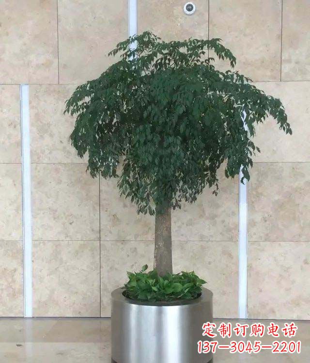 公司不锈钢花盆景观雕塑
