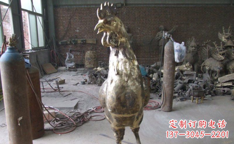 公鸡铸铜动物铜雕