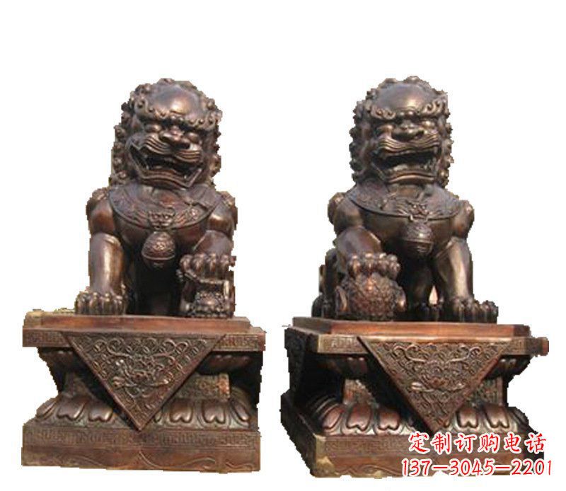 公司汇丰狮子铜雕塑摆件 (2)
