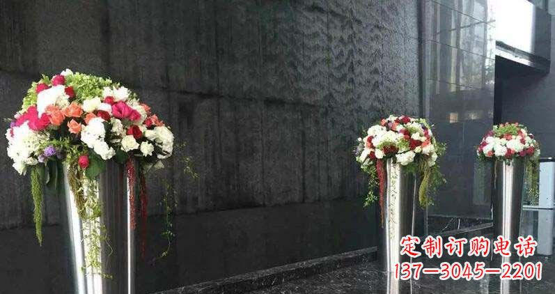 公司不锈钢花瓶摆件雕塑