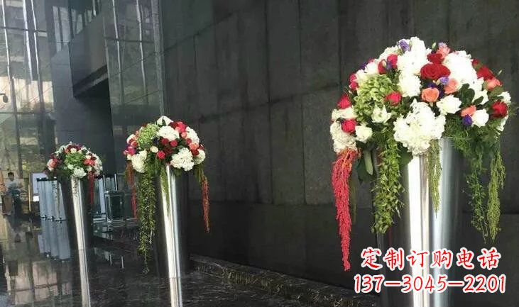 公司不锈钢花瓶景观雕塑