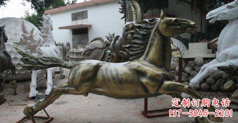公园奔跑的马动物铜雕