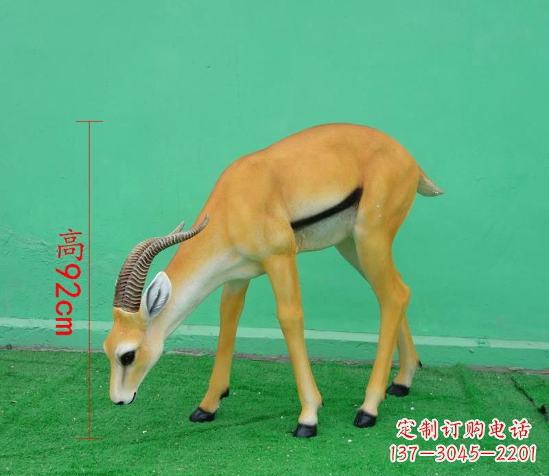 公园玻璃钢动物仿真羚羊雕塑