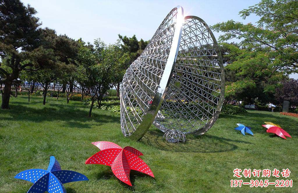 公园不锈钢贝壳海星景观雕塑