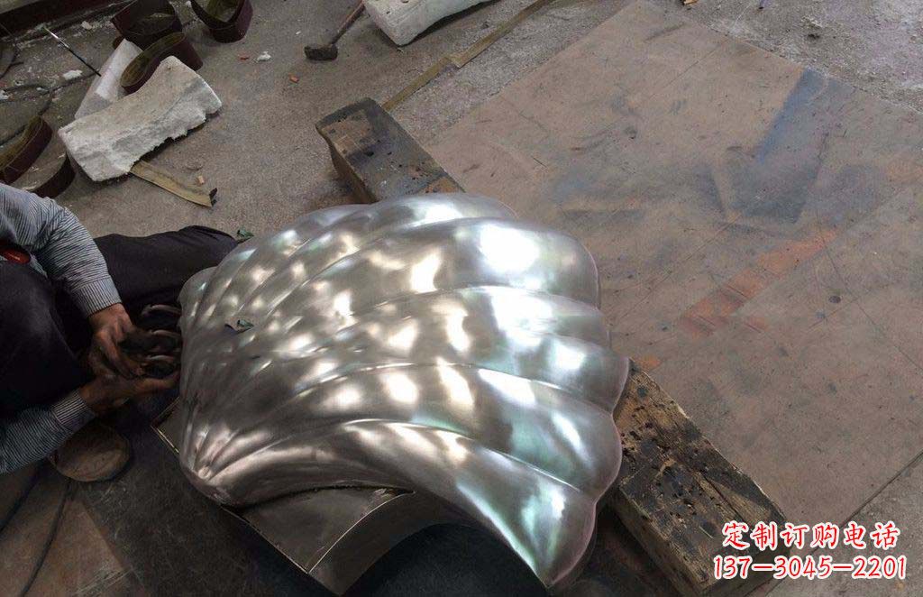 公园不锈钢贝壳景观雕塑
