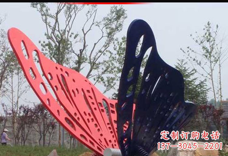 公园不锈钢彩色蝴蝶雕塑