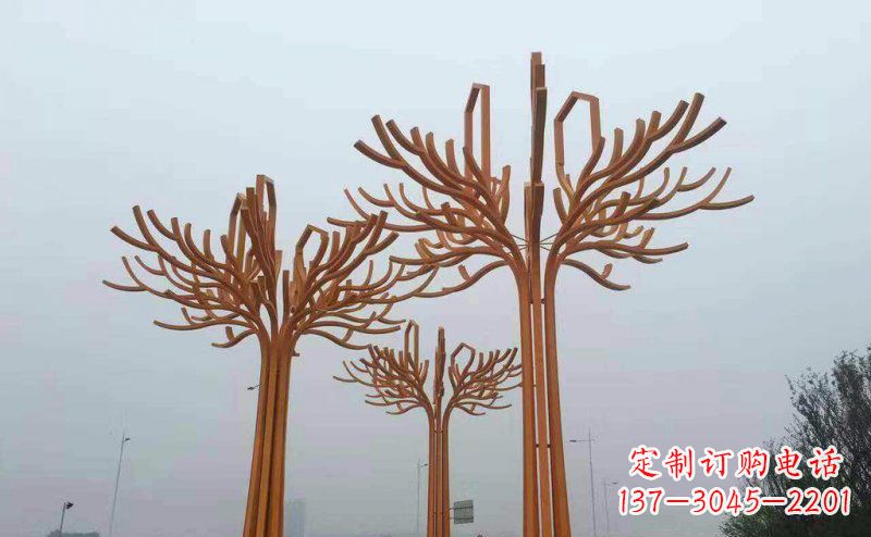 公园不锈钢抽象大树景观雕塑
