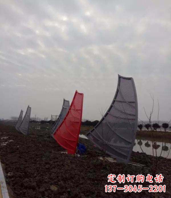 公园不锈钢抽象帆船雕塑