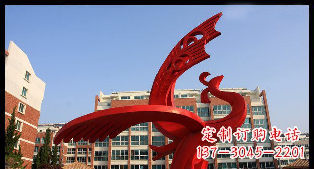 公园不锈钢抽象凤凰雕塑