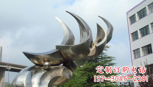 公园不锈钢抽象海浪海鸥雕塑