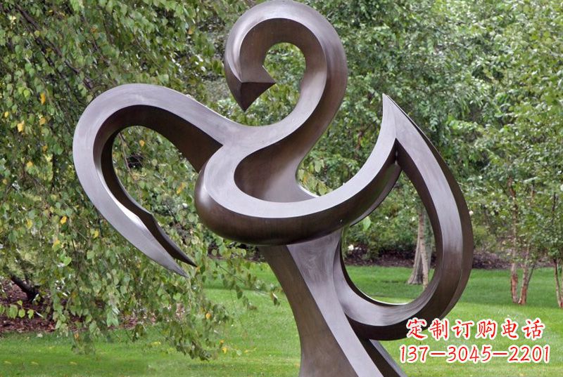 公园不锈钢抽象花朵雕塑1