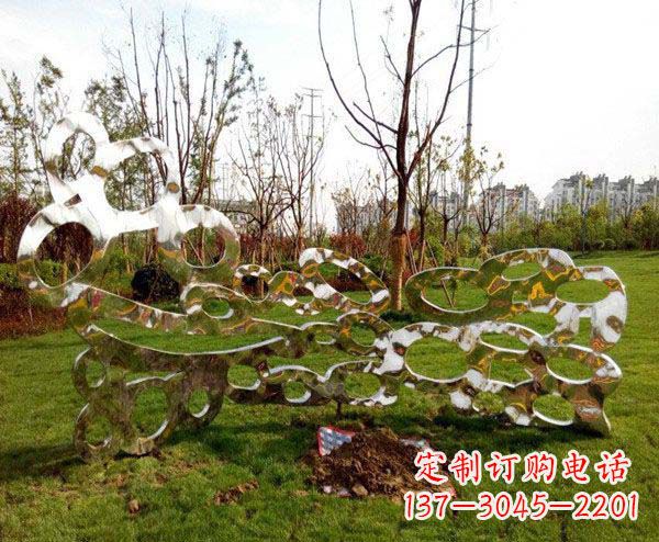公园不锈钢抽象泡沫雕塑