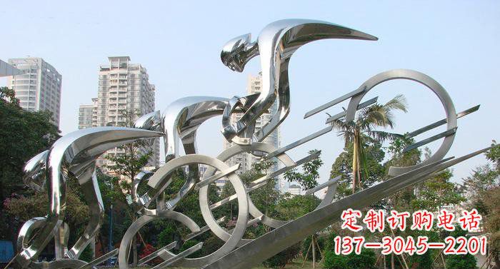 不锈钢自行车抽象雕塑 不锈钢自行车抽象雕塑