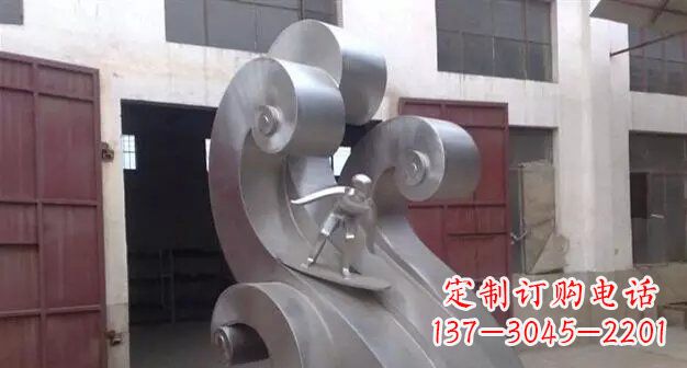 公园不锈钢抽象人物冲浪雕塑