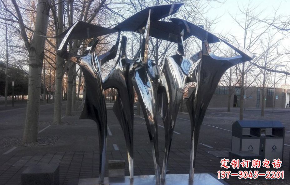 公园不锈钢抽象人物雕塑22