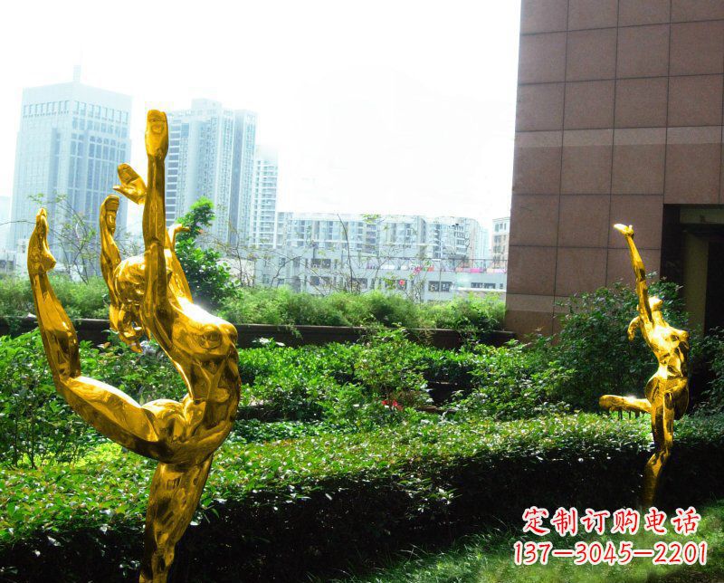 公园不锈钢抽象跳芭蕾舞的人物雕塑