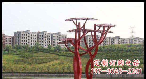 公园不锈钢抽象小树雕塑