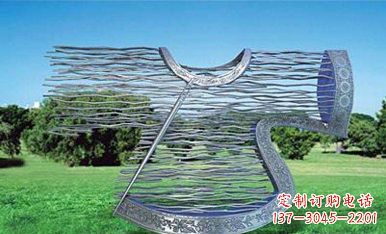 公园不锈钢抽象衣服雕塑