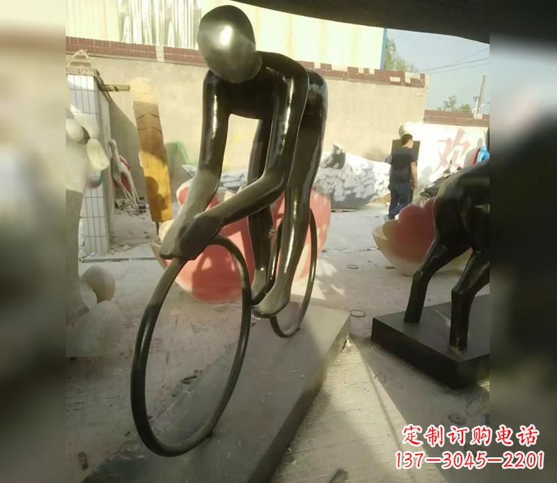 公园不锈钢抽象运动人物雕塑