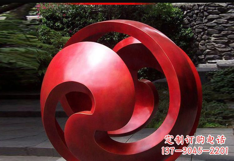 公园不锈钢抽象之圈雕塑