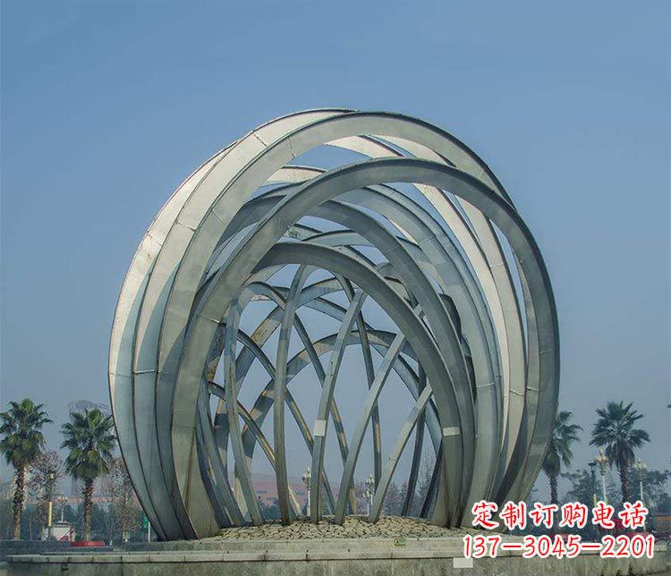 公园不锈钢创意半弧雕塑