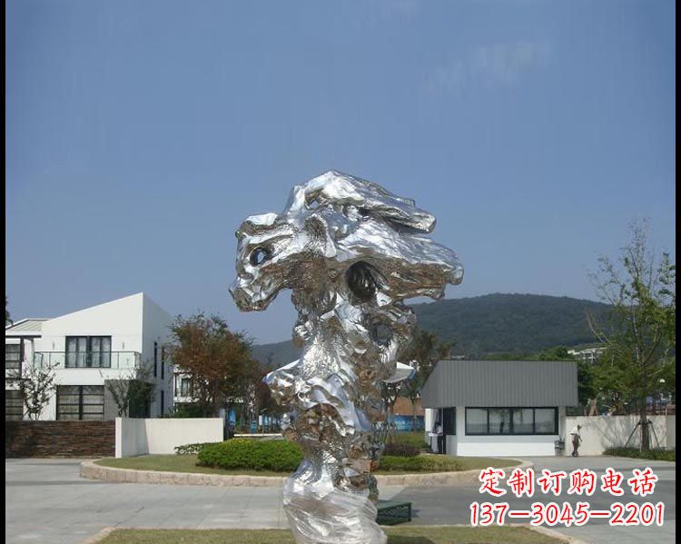 公园不锈钢创意块状景观雕塑