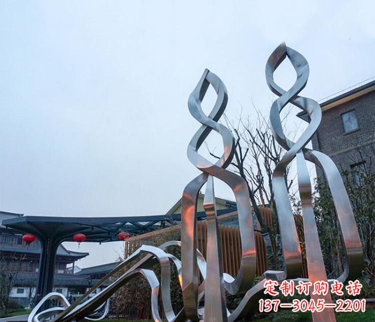 公园不锈钢创意条形景观雕塑