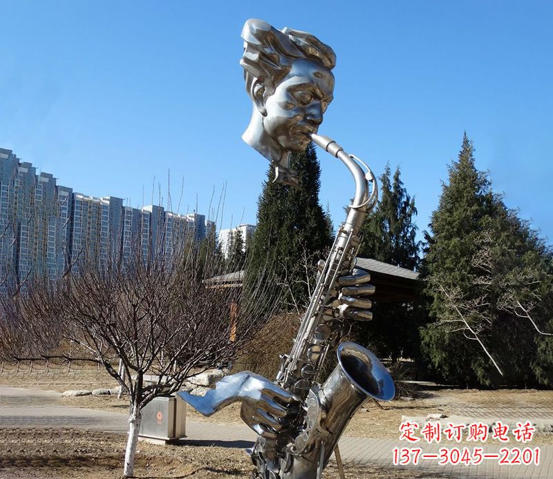 萨克斯雕塑 - 公园/不锈钢/萨克斯/头像 萨克斯雕塑 - 公园/不锈钢/萨克斯/头像