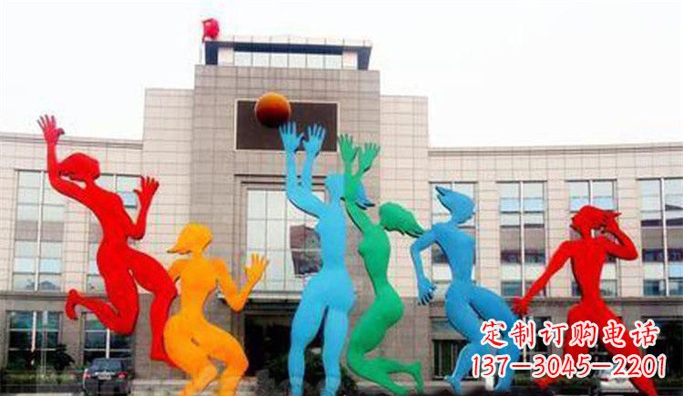 激情运动的写照不锈钢女孩打篮球雕塑 激情运动的写照不锈钢女孩打篮球雕塑