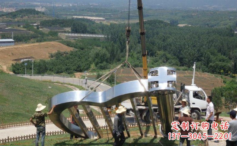 公园不锈钢大型竖琴景观雕塑